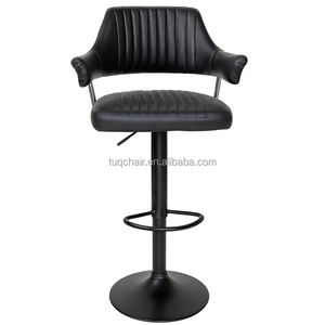 TUQ SANDALYE PU+Demir Ergonomik Yüksek Sırtlı Bar Tabureleri Sabit Kolçaklar Spor Salonu Alışveriş Merkezi Restoran Ticari Kullanım için Ayarlanabilir Yükseklik - Product Image 2