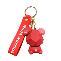 Cadeau promotionnel, porte-clés en résine PVC kawaii, ours en dessin animé 3D, non toxique, personnalisable avec logo personnalisé, breloque pour sac de voiture, multi-occasions