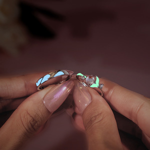 Joyería Brillante De plata de ley 925, joyería de compromiso, anillo de banda de eternidad, anillos de brillo nocturno, anillos de boda para parejas sin deslustre - Product Image 5