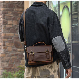 Sacs à bandoulière AndoBag pour hommes, sacs à bandoulière rétro décontractés en cuir Crazy Horse, sac messager en cuir de vache véritable 1361 - Product Image 2