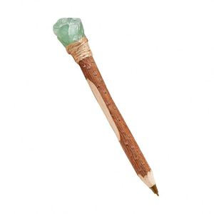 Bolígrafos de Madera con Cristal de Amatista Natural, Logotipo Personalizado, Venta al Por Mayor, Artesanía, Decoración para el Hogar, Regalo, Hecho en China, Marca Personalizada - Product Image 4