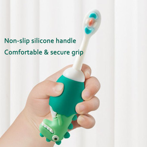 Brosse à dents pour enfants, motif dessin animé, poils extra doux, avec étui portable, produit d'hygiène buccale pour enfants, pour la maison et les voyages, brosse à dents souple - Product Image 6