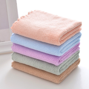 Coral Fleece Face Towels 23x23 Cm <b>Square</b> Super Absorbent Polyester Bathroom Hand Towels For Kids And Household Use - Product Image 4