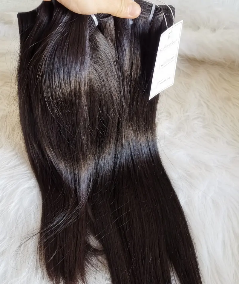 Long lasting 100% pure raw unprocessed hair, raw silk straight hair bundles, can bleached to light blonde color