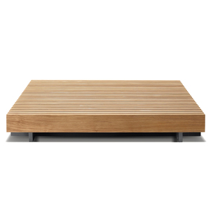 Hiện đại Tất cả thời tiết rắn gỗ tếch thấp bàn Patio đồ nội thất phòng khách bàn gỗ hàng đầu cơ sở nhôm ngoài trời Bàn cà phê - Product Image 4