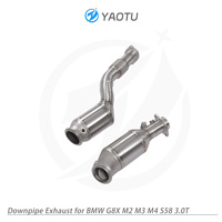 Sistem Knalpot YT untuk BMW M3 M4 G80 G82 S58 3.0t 100/200/300/400cell Katalis Knalpot Pipa Knalpot Baja Tahan Karat