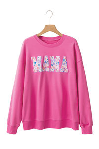 <span class=keywords><strong>Dear</strong></span>-Lover Rose Rouge Floral <span class=keywords><strong>MAMA</strong></span> Pull Graphique Brodé Sweats à Capuche et Sweatshirts pour Femmes - Product Image 3