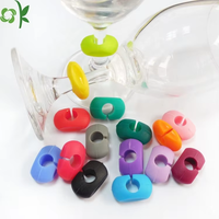 OKSILICONE Meilleure Vente Nouveau Design Marqueur de Vin en Silicone pour Décoration Étiquettes Personnalisées pour Bouteilles de Vin avec 12 Couleurs pour Bar et Fêtes
