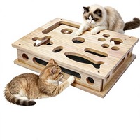Lime à ongles intégrée en papier de verre, boîte d'enrichissement pour chat, jouet de grattage et de stimulation mentale pour chats d'intérieur