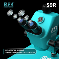 Microscopio de Inspección de PCB y Reparación de Teléfonos RF4 S9R-A6-YS010W con Transmisión en Vivo, Zoom Trinocular de 7-74X y Monitor de 10 Pulgadas