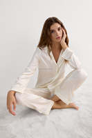 Nouvel ensemble de vêtements décontractés de luxe pour la maison, pyjama en soie à manches longues, pyjama en satin doux pour femmes