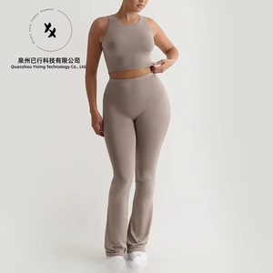 Haut court de yoga et de sport pour femme, personnalisé, extensible, en polyester et élasthanne, à col rond, pour l'été - Product Image 5