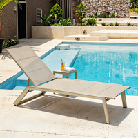 Chaise longue pliable réglable avec structure en aluminium, transat d'extérieur pour patio, piscine, jardin