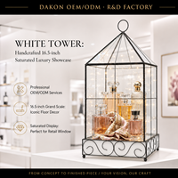 Vitrine de présentation en verre style cage à oiseaux victorienne, présentoir de bijoux pour boutique de détail, vitrine d'exposition sur pied métallique