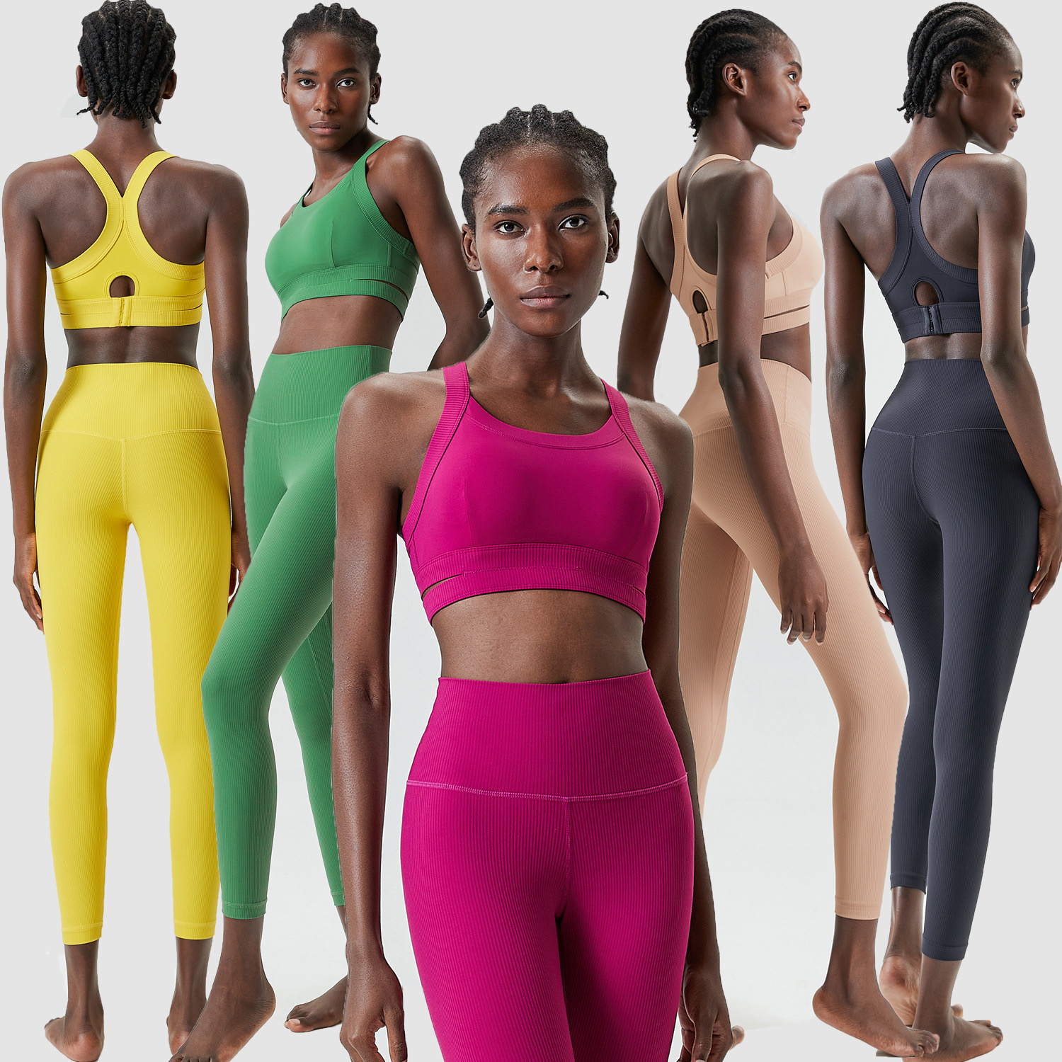 High-strength Shockproof Thread Yoga Suit Women's Tight Sports Fitness Running Clothes Quick-drying Clothes Two-piece Suit