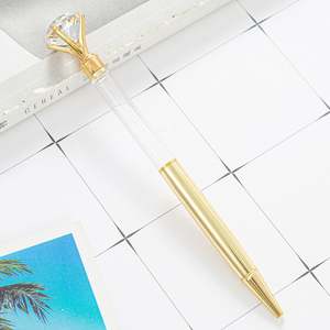 Promotion Stylo Bille DIY Personnalisable avec Grande Fente pour Diamant, Corps Métallique Polychrome Effet Cristal, Recharge Parker, Encre Bleue/Noire, Logo Personnalisé, Nouveauté - Product Image 5