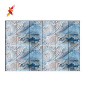 Fond mural de télévision en pierre étoilée, design artistique de luxe, style marbre onyx, pour salon et salle à manger - Product Image 2
