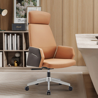 Chaise de bureau de direction de luxe KMJ à dossier haut, réglable, confortable, en cuir PU, ergonomique, avec roulettes