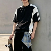 T-shirt Streetwear Homme Vintage 260 GSM Coupe Oversize Effet Vieilli avec Impression Logo Personnalisé