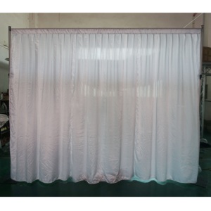 Support de toile de fond de stand d'exposition en aluminium réglable en hauteur, robuste, avec tube argenté et drapé - Product Image 2