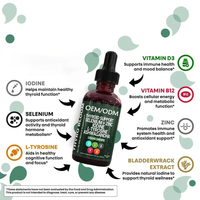 Complément Liquide de Soutien Thyroïdien avec Iode, Sélénium, Zinc, Ashwagandha – Gouttes pour la Santé Métabolique et l'Énergie – Formule Marque Blanche ODM