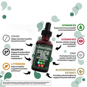 Yetişkinler İçin Tiroid Desteği Kulak Damlası Ağızdan Alınan Sıvı Vitamin Bitkisel Takviyeler Antioksidan Bağışıklık Güçlendirici Enerji Verici İyot Tonik 120ml - Product Image 2