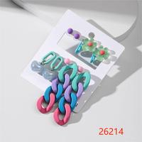 Conjuntos de pendientes coreanos de tela de flores de Color caramelo para fiesta, joyería de moda de resina acrílica, conjunto de pendientes para mujer