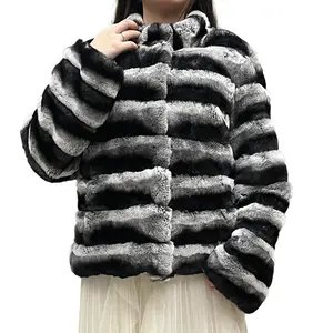 高品质立领冬季保暖裘皮大衣女龙猫兔毛大衣
