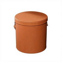 Poubelle de voiture ronde en cuir avec couvercle AITO Wenjie M5/M7, accessoire de modification intérieure pour siège de voiture