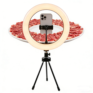 Aro de Luz LED con Soporte Triangular y Luz de Video Regulable de 8 Pulgadas con Control Remoto para <span class=keywords><strong>YouTube</strong></span>, Podcast, Cine - Product Image 5