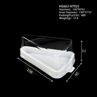 Boîte de rangement portable en plastique transparent pour gâteaux, emballage alimentaire pour décorations de gâteaux de Noël, conteneur en plastique