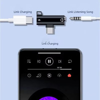 Profession elle 2 IN 1 USB C zu AUX 3,5mm Audio-Kopfhörer Aufladen Dual-Jack-Schnitts telle Adapter Splitter