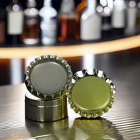 Vente en gros de capsules métalliques de qualité supérieure de 26 mm pour bouteilles de bière et de soda, capsule à vis noire