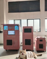 Mini séchoir intelligent pour animaux de compagnie, boîte de lavage et séchage des oreilles à hydrogène gris, cage en acier inoxydable pour salons de toilettage, maisons et animaleries