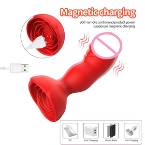 Juguetes Sexuales Anales con Control Remoto para Hombres, Vibrador de Próstata, Tapón Anal Vibrante, Juguete Anal con Forma de Rosa, Consoladores Sexuales Realistas para Hombres Gay - Product Image 2
