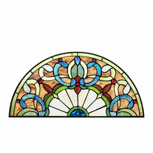 Bloque de Vidrio Semicircular Hecho a Mano Personalizado al por Mayor, Vidrio Emplomado para Puerta, Pared, Ventana, Acristalamiento de Doble Cara - Product Image 1