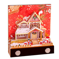 Nouvelle Année Bloc-notes en papier 3D en forme de chalet de Noël découpé, Décoration de bureau, Cadeau de Noël créatif, Fabriqué en Chine