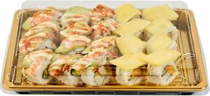 Caja de Embalaje para Sushi con Tapa Transparente Desechable de PS+OPS, Diseño Apilable, Paquete de 800 Unidades para Sushi y Hamburguesas - Product Image 4