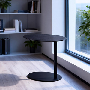 Tavolino Moderno di Lusso Leggero, Comodino, Tavolino da Caffè in Legno, Tavolino Angolare per Divano con Piano in Vetro - Product Image 5