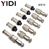 GX12 Aviator Aviation Circulaire Push-Pull Connecteur 12mm Mâle Femelle LC Câble Fil 2 3 4 5 6 Pin Air Mating Docking Plug Socket