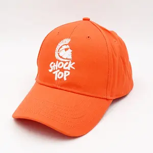 Custom factory herstellung baumwolle twill orange baseball kappe von running cap