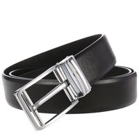 Ceinture en cuir véritable perforée réglable avec boucle à ardillon, style décontracté ou formel, personnalisable en usine pour hommes LY35-4079-4