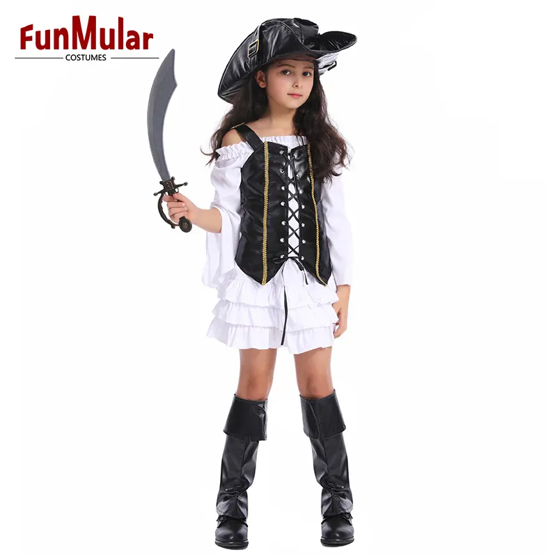 Funmular Kid Girl Pirateコスチュームプリンセスドレスガールズハロウィンコスプレロールプレイコスチューム