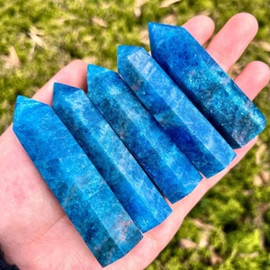 ขายส่งแท่งหินอะพาไทต์สีน้ำเงินขัดเงา รูปทรงโอเบลิสก์ หินธรรมชาติสำหรับงานคริสตัลบำบัด - Product Image 5