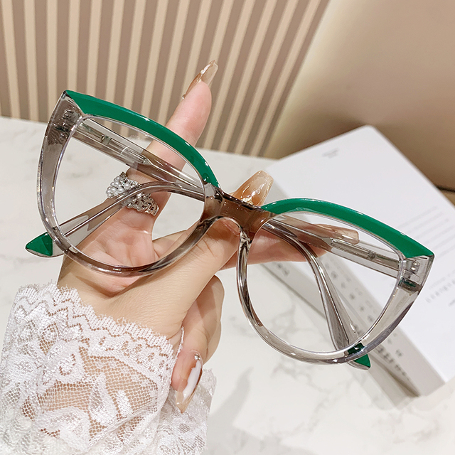 97687 Anti Blue Light Glasses UV400 Protection Eyewear Trends Prescription Eyewear Myopia Hyperopia Oversized Cat Eyes