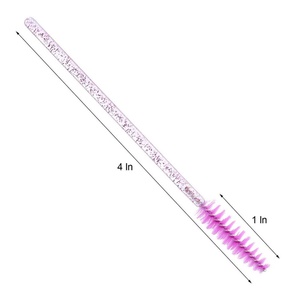 Mascara nettoyant pour cils, brosse à cils, brosse à cils, logo de marque privée Pinky leem, paillettes de cristal, outil pour extensions de cils - Product Image 2