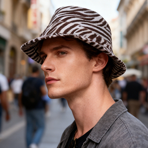 Sombrero <span class=keywords><strong>de</strong></span> Pescador <span class=keywords><strong>de</strong></span> <span class=keywords><strong>Lana</strong></span> con Estampado Animal Personalizado para Hombre y Mujer, Sombrero Fedora con Estampado <span class=keywords><strong>de</strong></span> Piel Sintética <span class=keywords><strong>de</strong></span> Gamuza - Product Image 6