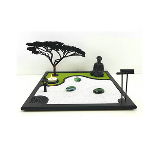 Jardín zen en miniatura, Tiki Hut Zen Garden Kit para decoración del océano, arte náutico, decoración costera para <span class=keywords><strong>el</strong></span> hogar, arte de playa - Product Image 4