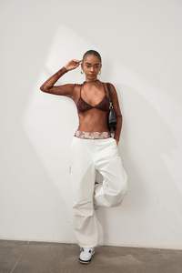 <span class=keywords><strong>Camicetta</strong></span> da donna KTILG in rete a maniche lunghe con scollo rotondo, trasparente, sexy, in pizzo floreale, 100% nylon, solo lavaggio a mano, taglie dalla S alla XXL - Product Image 5