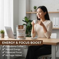 Café instantané à faible teneur en acide et riche en antioxydants, à base de Ganoderma Lucidum, en poudre, marque privée OEM, vente chaude
